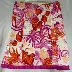 KAKTUS Floral Ruffle Hem Skirt Size M